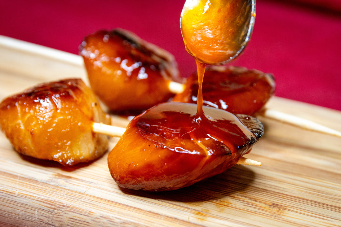 Grilled Hot Honey Sriracha Smoked Scallops