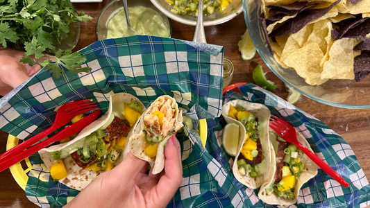 Sugartown Smoked Hungarian Salmon Tacos with Mango & Kiwi Salsa