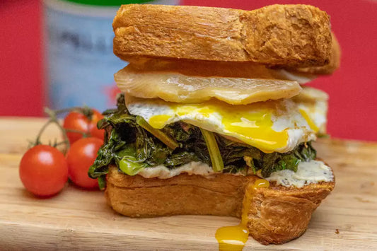 Smoked Trout and fried Egg Breakfast Sandwich Recipe