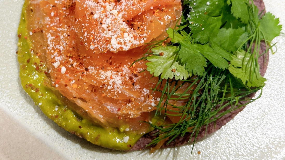 smoked nova salmon tostada